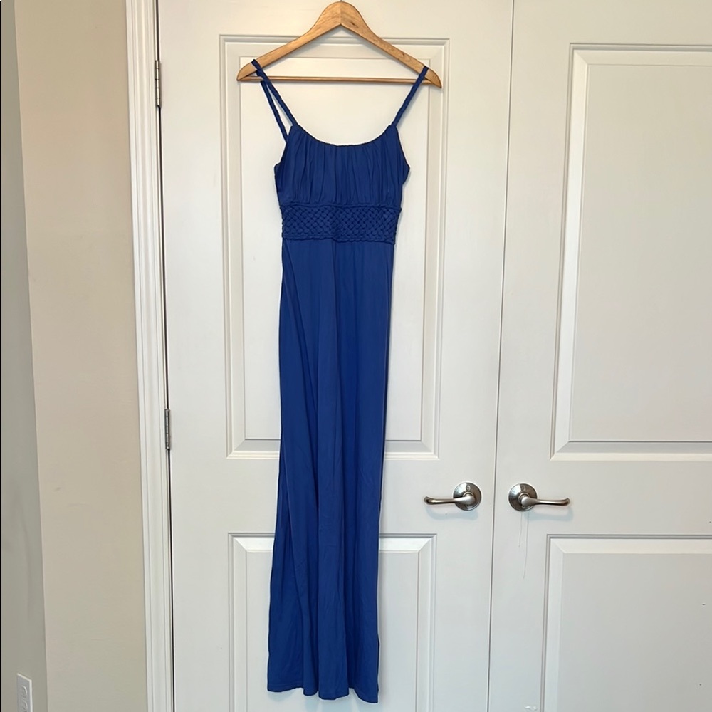 Banana Republic Blue Maxi Dress with Braided Details Petite XXS